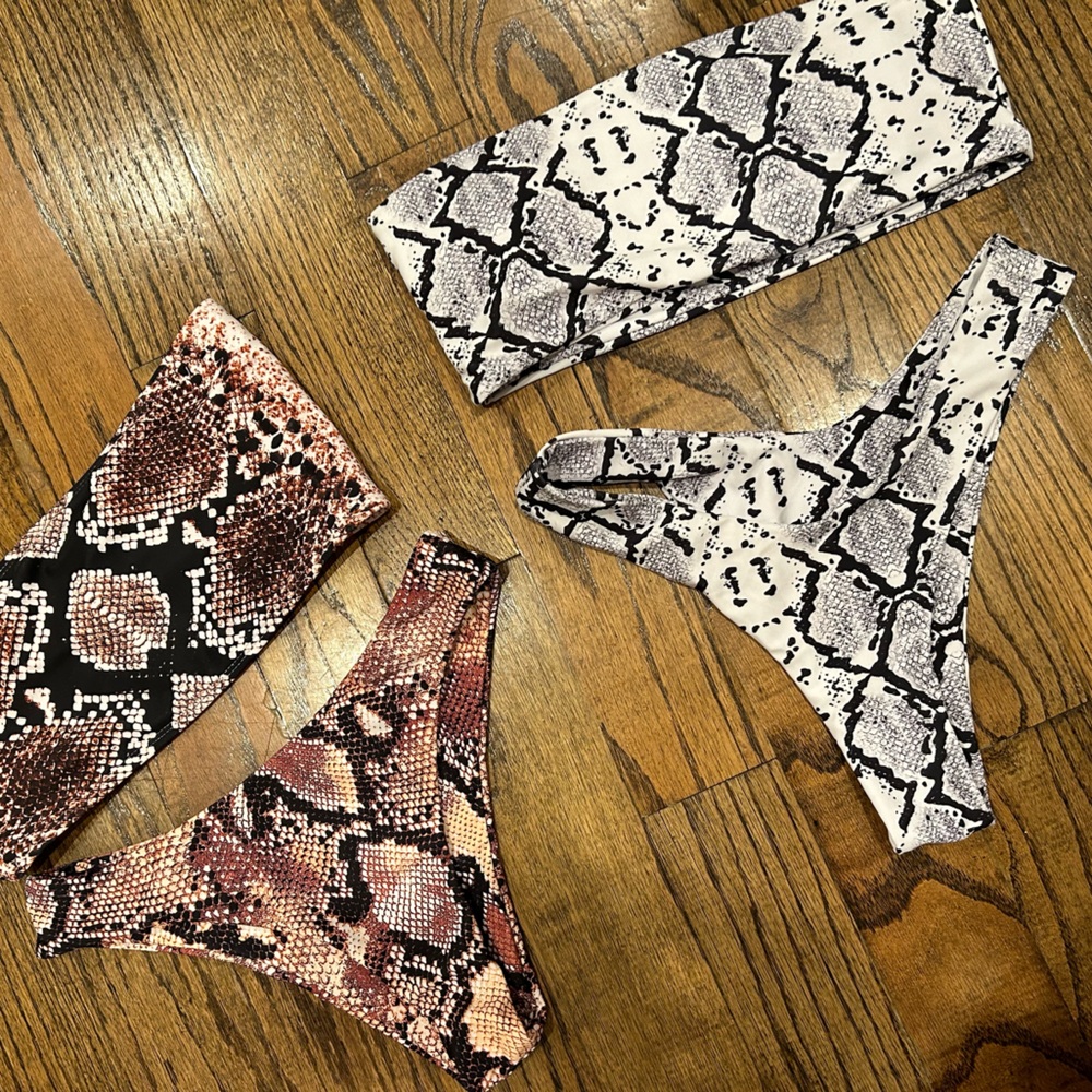 2 SET: Two piece tube top bathing suites